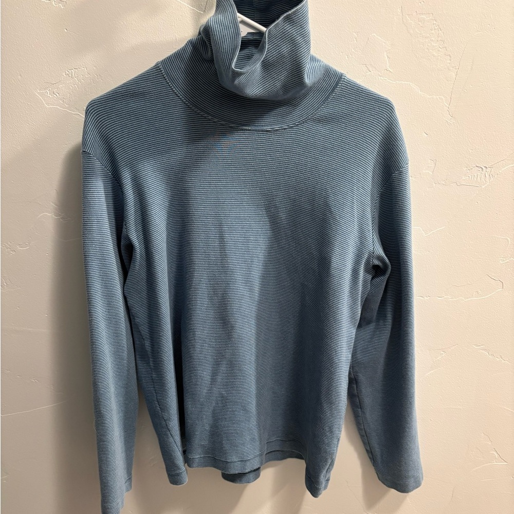 blue turtleneck